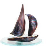 Calcédoine de voilier - Verre de Murano authentique