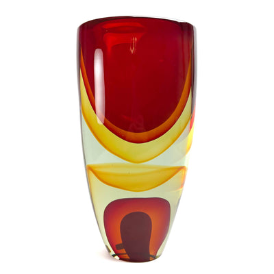 Vase Rouge avec Sbruffi - Verre de Murano