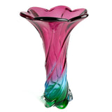 Torciglione Vase - Ruby, Aquamarine and Green