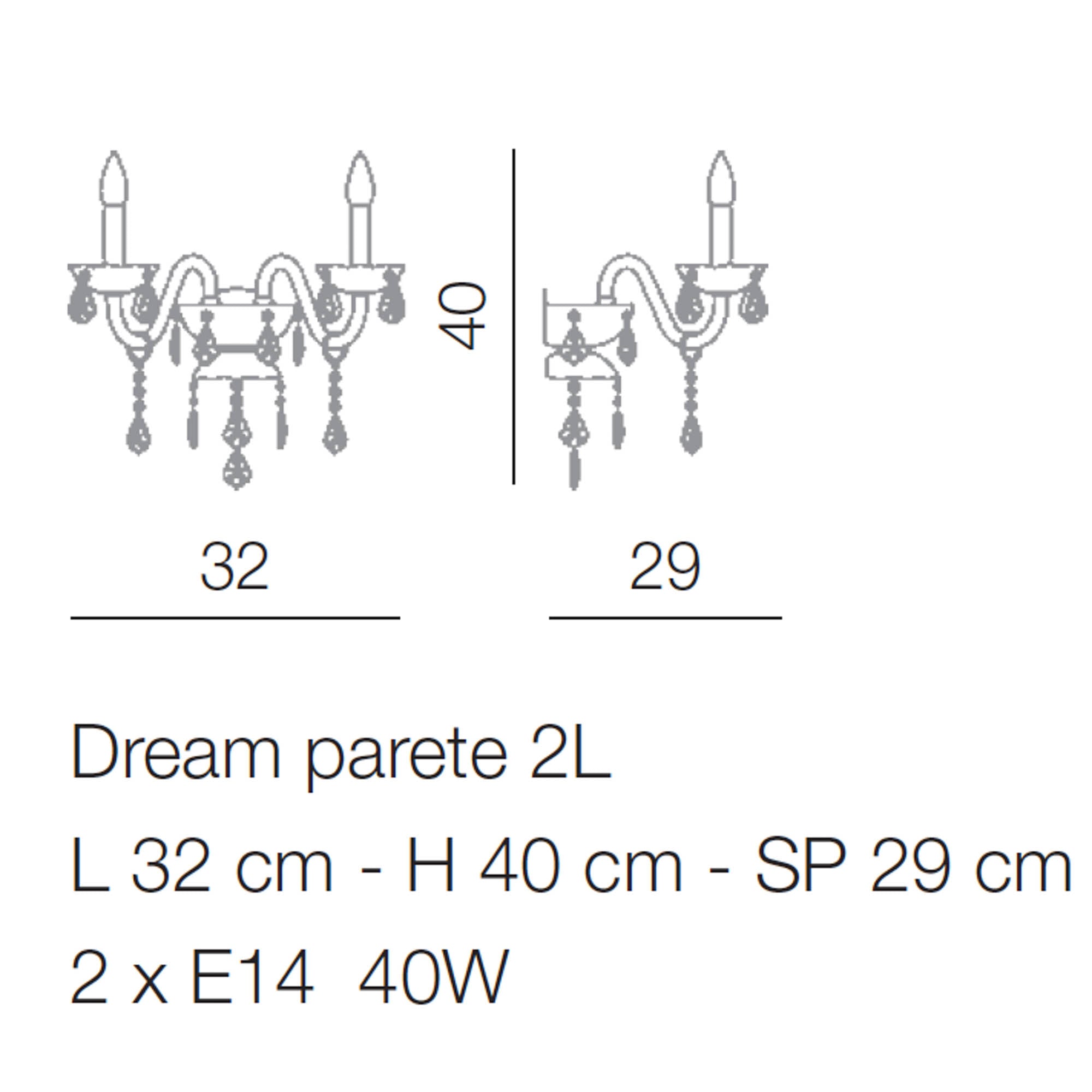 Dream Wall Light - Applique - 2 or 3 lights