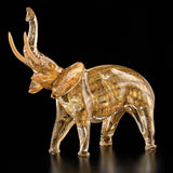 Elefante in cristallo e oro - Vetro di Murano