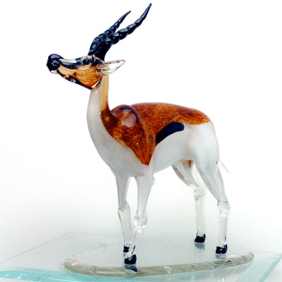 made in italy murano glass antelope african animal artpiece artwork alessandro barbaro colleoni luigi moro