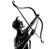 Diavolo Nero con Arco e Freccia - Scultura in Vetro di Murano