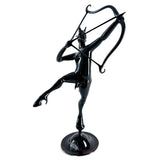 Diable noir avec arc et flèche - Sculpture en verre de Murano