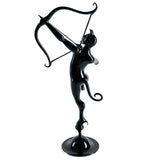 Diable noir avec arc et flèche - Sculpture en verre de Murano