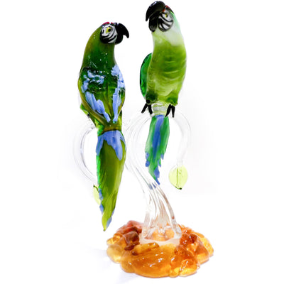 Perroquets verts - verre de Murano