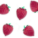 Glass strawberries - natural size - set of 5 pieces
