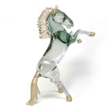 murano glass horse sculpture iron grey crystal and gold. Made in Italy
