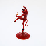 Diable Rouge Avec Verre à Vin Petit Format - Verre de Murano