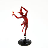 Red Devil With Wine Bottle and Glass Big Size - Murano Glass