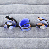 Light Blue Ring Handmade Medusa - Murano Glass