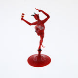 Red Devil With Wine Glass Small Size - Murano Glass