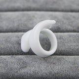Anello Bianco Spirale Fatto A Mano - Vetro di Murano