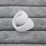White Ring Handmade Spiral - Murano Glass