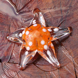 Paperweight Starfish with Murrine and Gold Leaf, Orange - Murano Glass