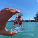 Sac en verre de Murano avec poissons rouges - cm 9