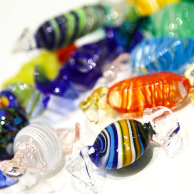 Bonbons en verre multicolores - Lot de 5 jusqu'à 30 pièces