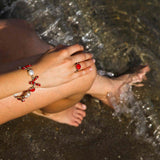 Bracelet en argent avec corail rouge