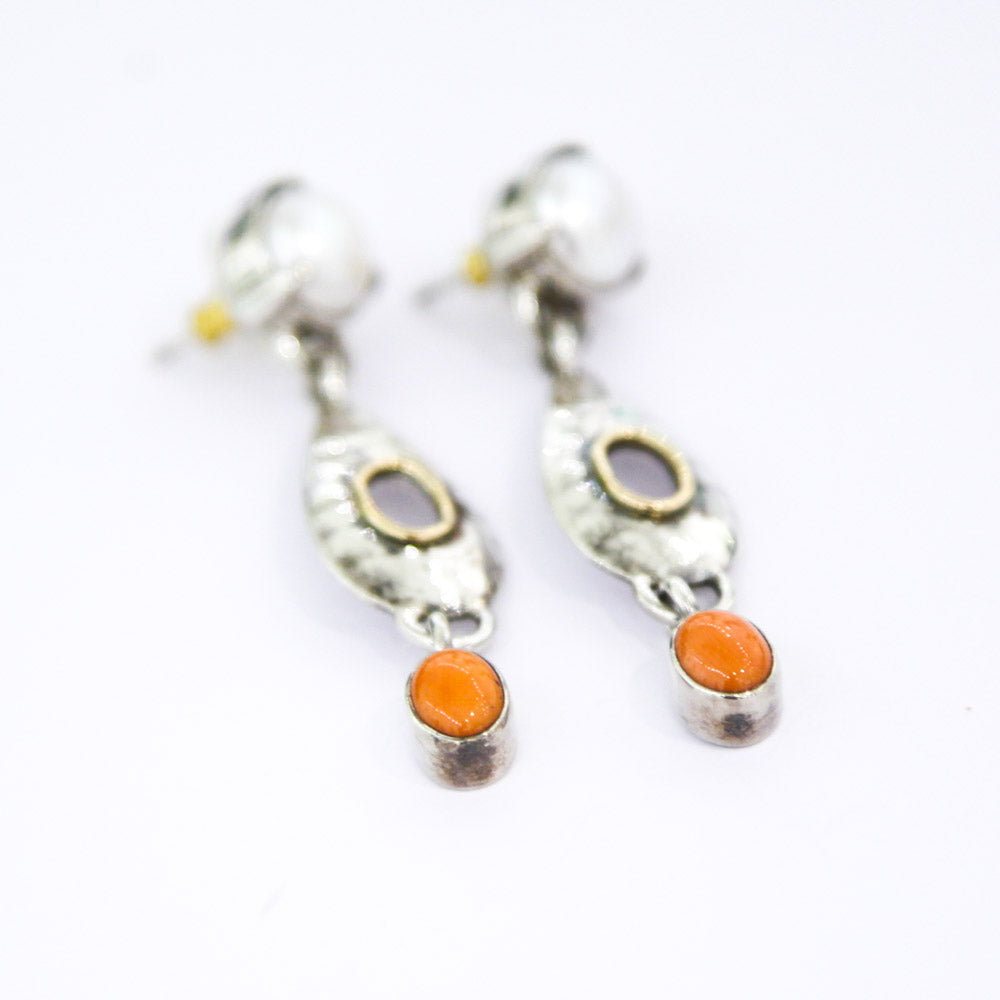 Circle silver earrings