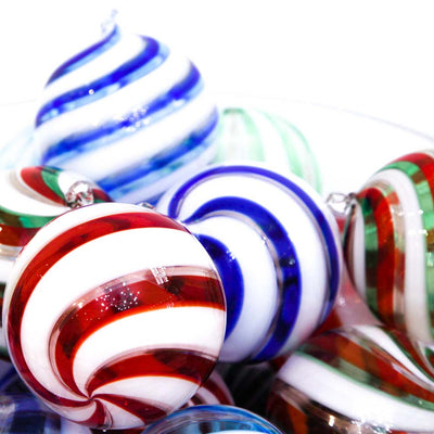 Christmas Glass bauble - Random colors set of 4 pieces