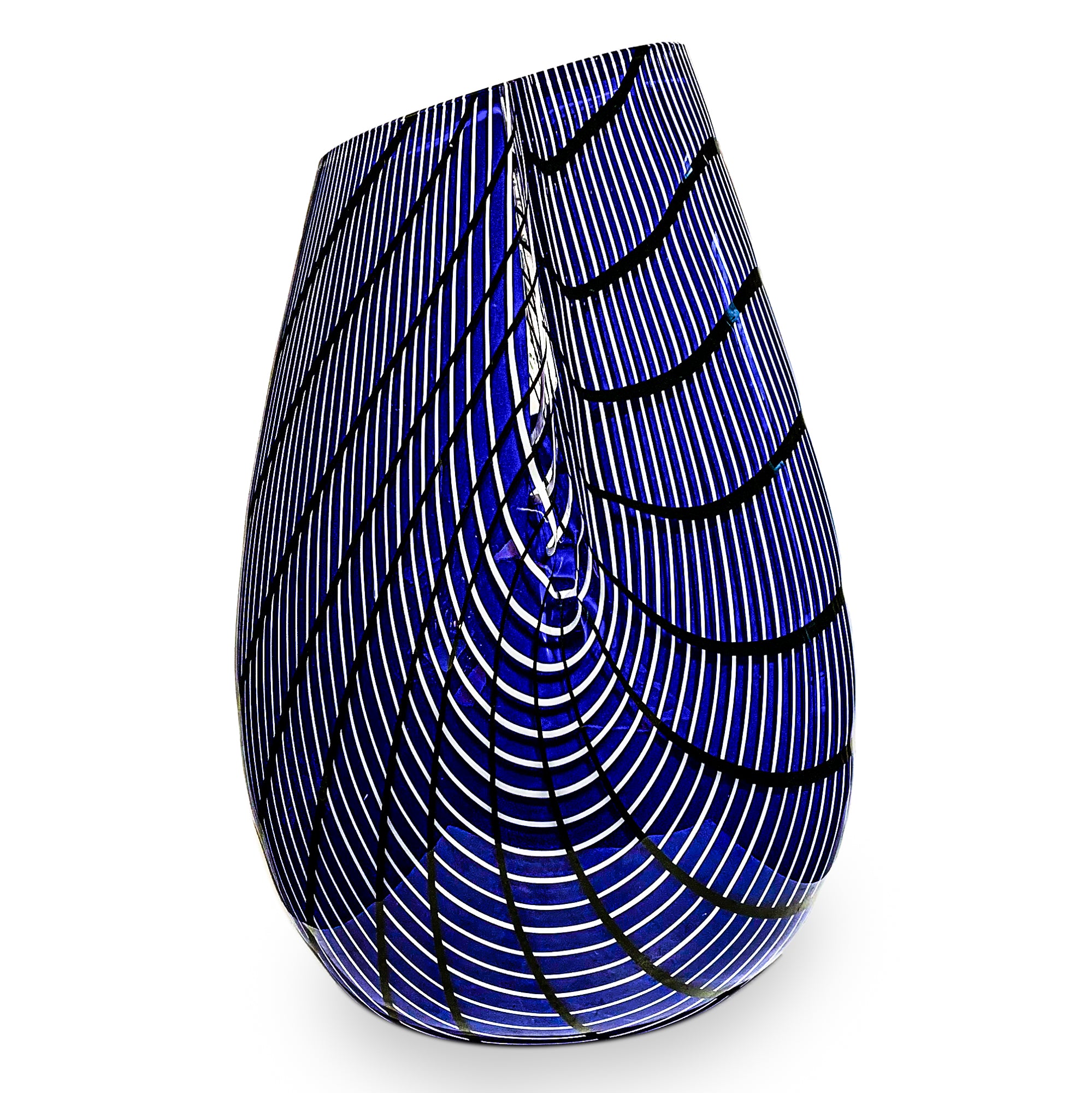 Ripiegato Blue Vase - Murano Glass