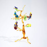 Verre de Murano trois perroquets sur une branche