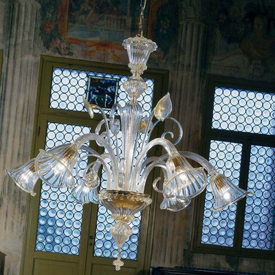 San Marco 6 lights Chandelier- Murano Glass Lighting