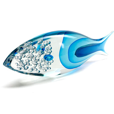 Murano Glass Fish - Aquamarine Fish cm 48
