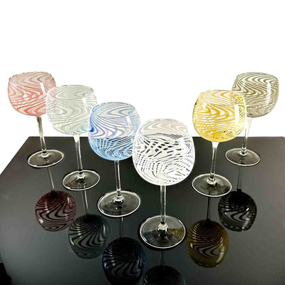 Twist wine glasses, set of two - Murano Glass