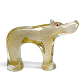 Hippopotamus Sculpture with Gold Leaf - Murano Glass