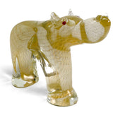 Sculpture Hippopotame avec Feuille d'Or - Verre de Murano