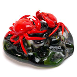 Crabes rouges sur le rocher - Verre de Murano