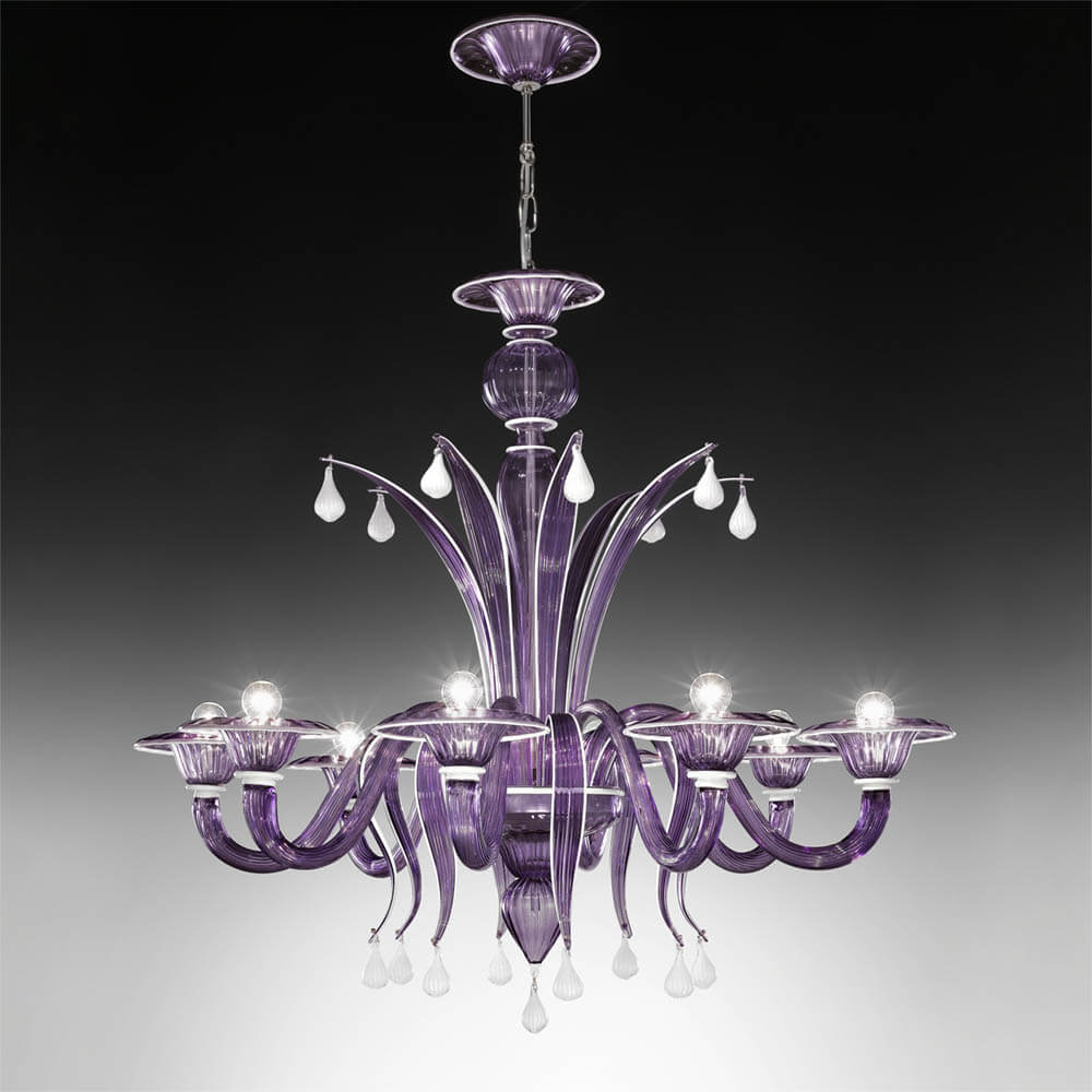 Iris 8 lights chandelier- Murano Glass Lighting