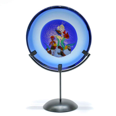 Aquarium with octopus - Disc on metal stand
