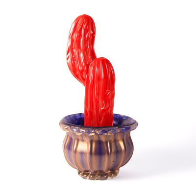 Cactus rouge en verre de Murano