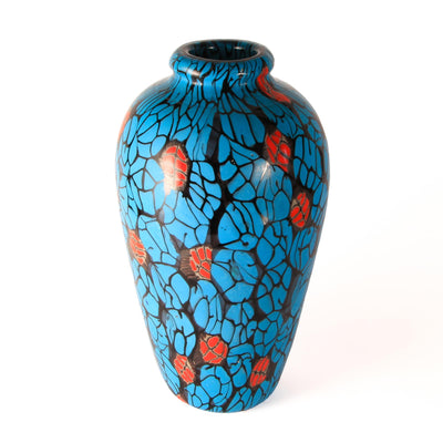 Vase tessère turquoise Vittorio Ferro