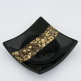 Black and gold ashtray - Murano glass - small