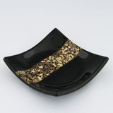 Black and gold ashtray - Murano glass - small