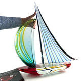 Sailboat with striped sails | Murano Glass
