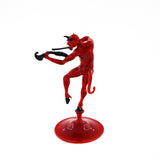 Diable rouge avec violon - verre de Murano