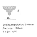 Lampadario da soffitto - Beethoven - 4, 6 o 8 luci