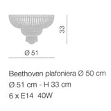 Lampadario da soffitto - Beethoven - 4, 6 o 8 luci