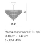 Mosca 3 Lights ceiling chandelier- Murano Glass Lighting